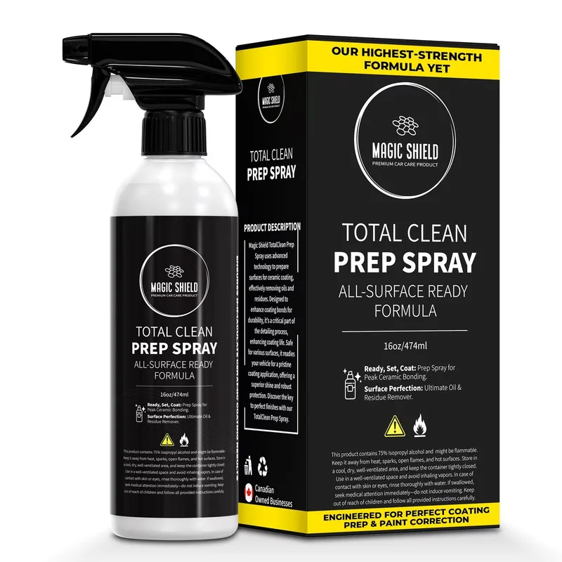 Prep Spray Magic Shield para limpiar residuos antes de proteger