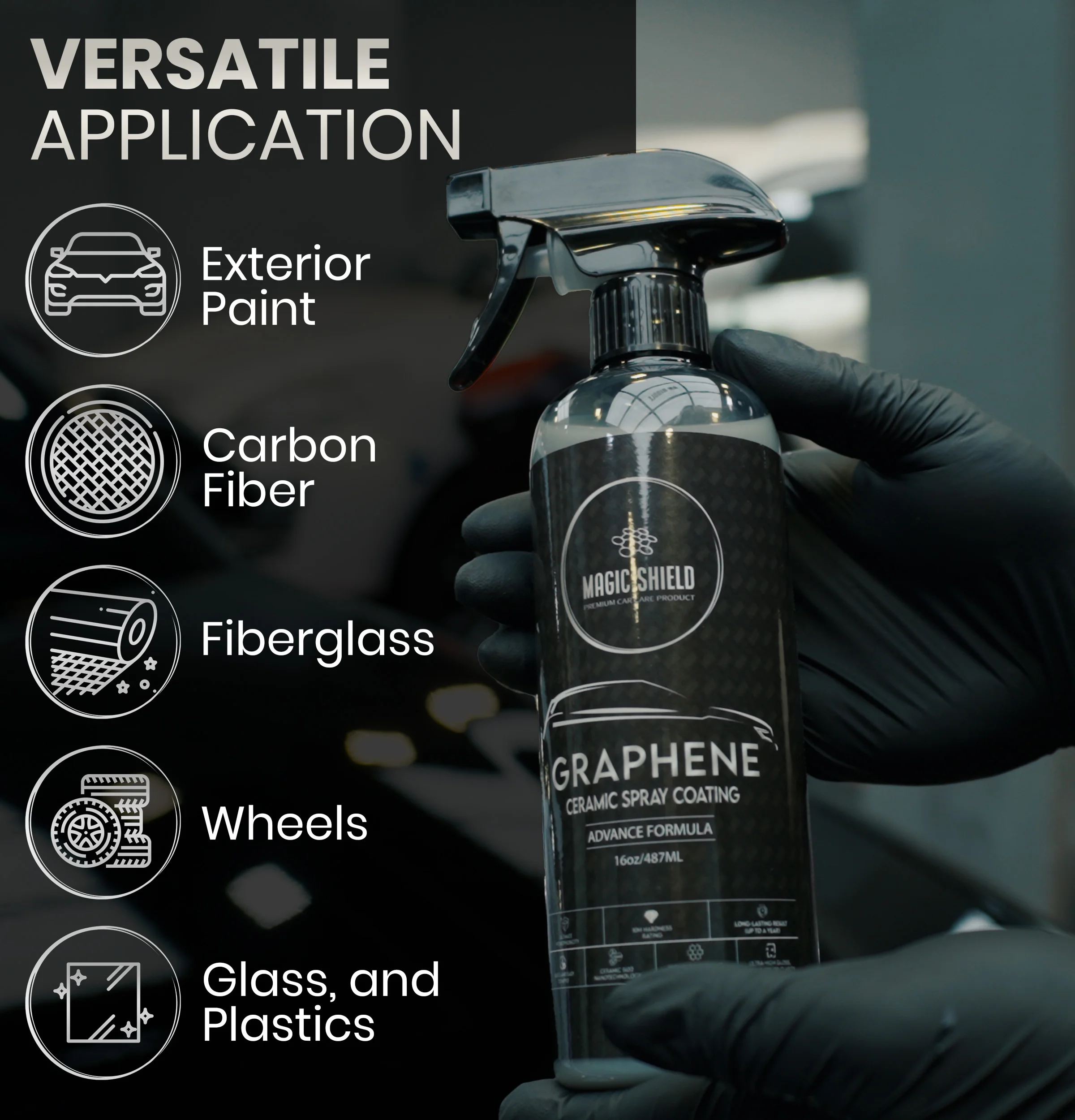 Ceramic spray protection with hydrophobic water beading