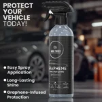 Pro ceramic coating spray used on polished car paint